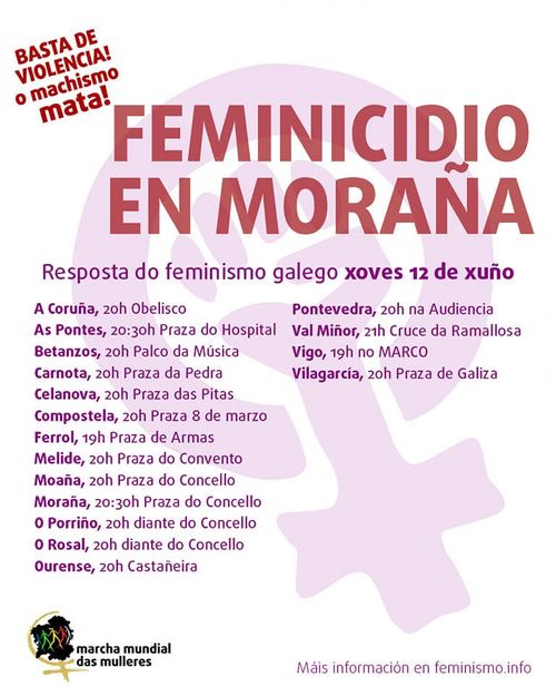 Concentración contra o feminicidio en Moraña