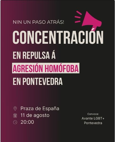 Concentración en repulsa á agresión homófoba en Pontevedra